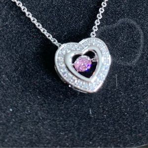 Heart Silver Tone Necklace w/ Birthstone Necklace Jewelry NIB